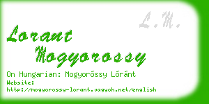 lorant mogyorossy business card