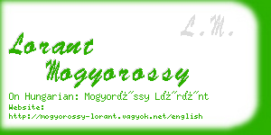 lorant mogyorossy business card